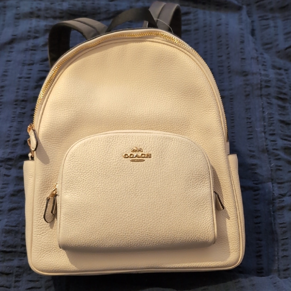 Coach Ivory Backpack with Gold Accents